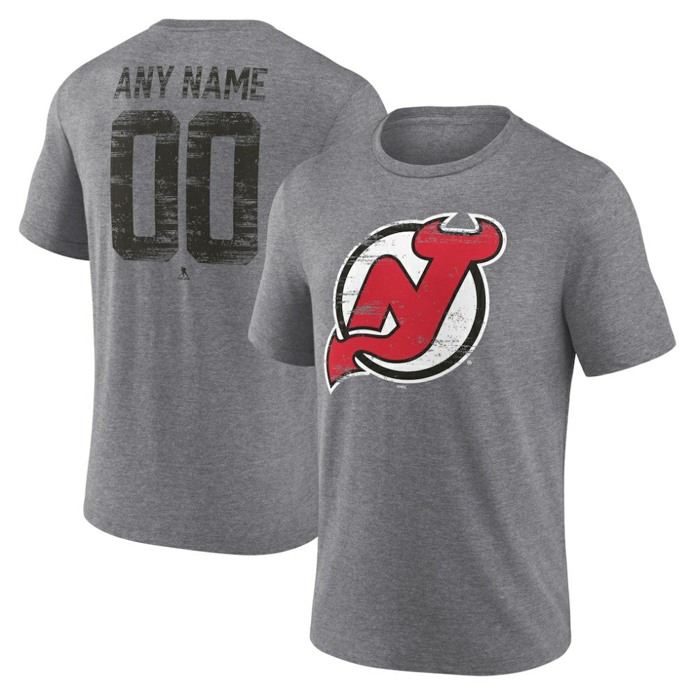 New Jersey Devils - Heritage Custom Tri-Blend T-Shirt Gray