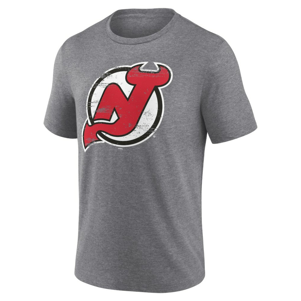 New Jersey Devils - Heritage Custom Tri-Blend T-Shirt Gray