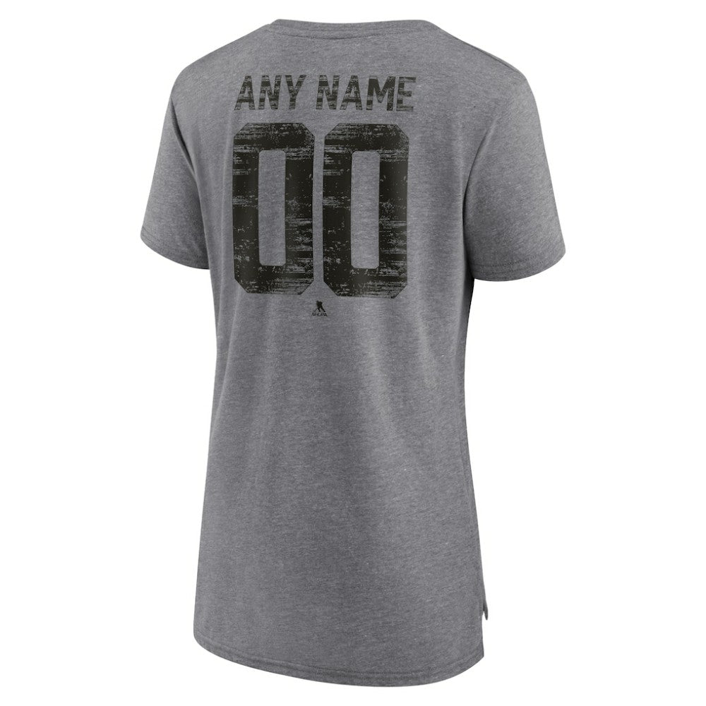 New Jersey Devils - Women's Heritage Custom Tri-Blend T-Shirt Gray