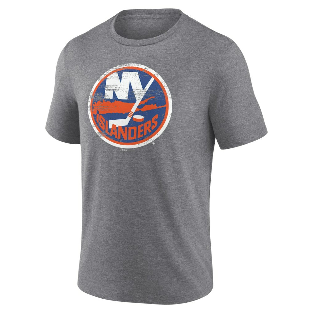 New York Islanders - Heritage Custom Tri-Blend T-Shirt Gray