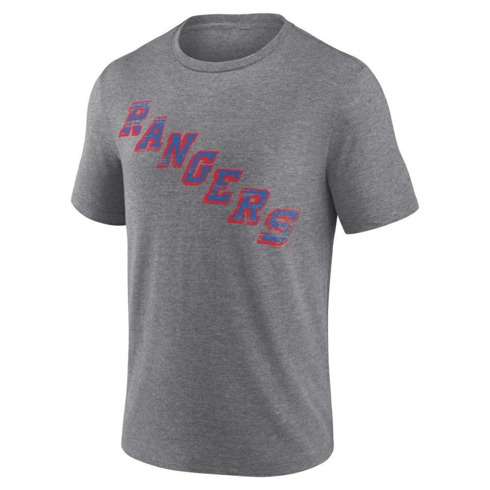 New York Rangers Heritage Custom Tri-Blend T-Shirt Gray