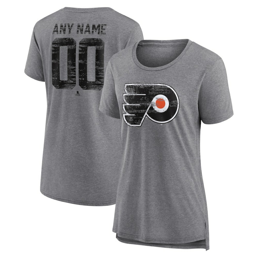 Philadelphia Flyers - Women's Heritage Custom Tri-Blend T-Shirt Gray