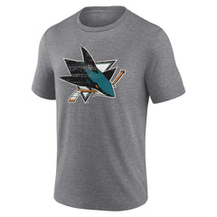 San Jose Sharks - Heritage Custom Tri-Blend T-Shirt Gray