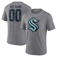 Seattle Kraken Heritage Custom Tri-Blend T-Shirt Gray