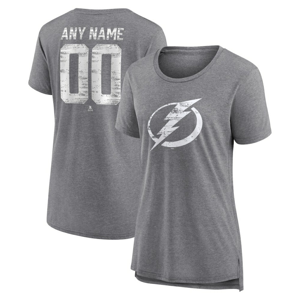 Tampa Bay Lightning - Women's Heritage Custom Tri-Blend T-Shirt Gray