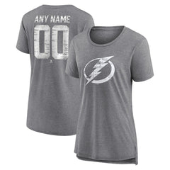 Tampa Bay Lightning - Women's Heritage Custom Tri-Blend T-Shirt Gray