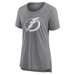 Tampa Bay Lightning - Women's Heritage Custom Tri-Blend T-Shirt Gray