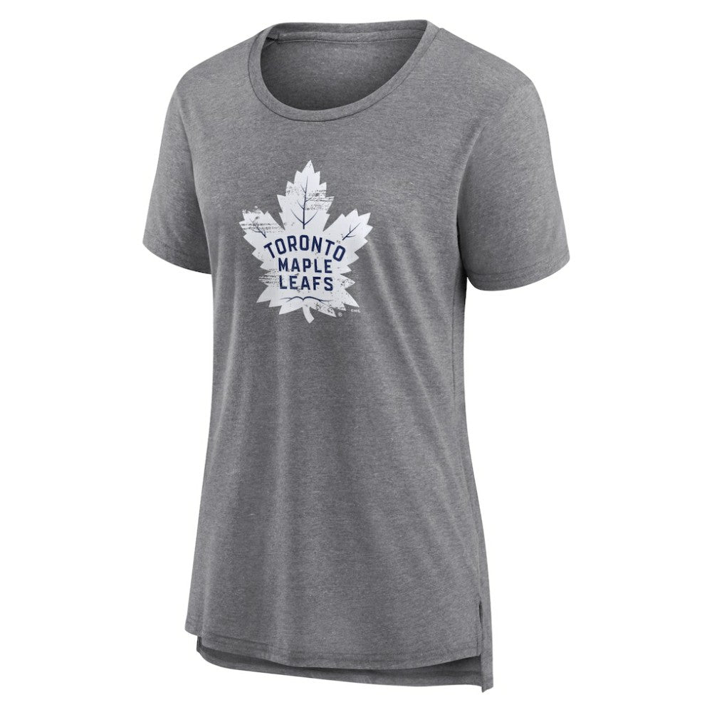 Toronto Maple Leafs - Women's Heritage Custom Tri-Blend T-Shirt Gray