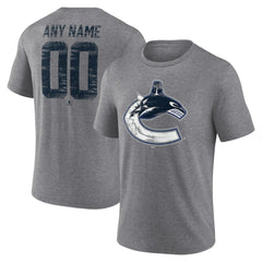 Vancouver Canucks - Heritage Custom Tri-Blend T-Shirt Gray