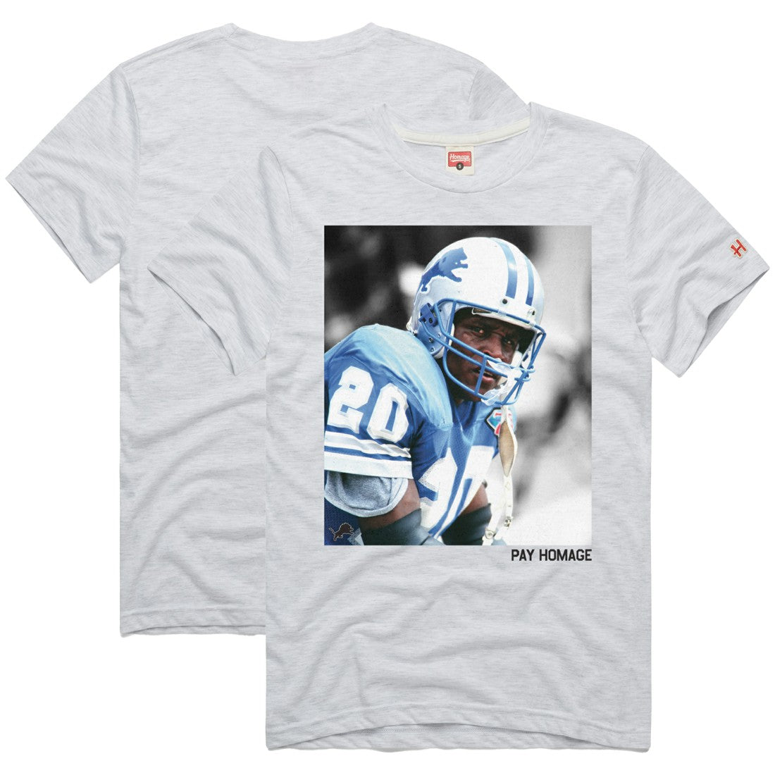 Barry Sanders Detroit Lions Homage Unisex Pay Homage Tri-Blend T-Shirt Ash - NFL