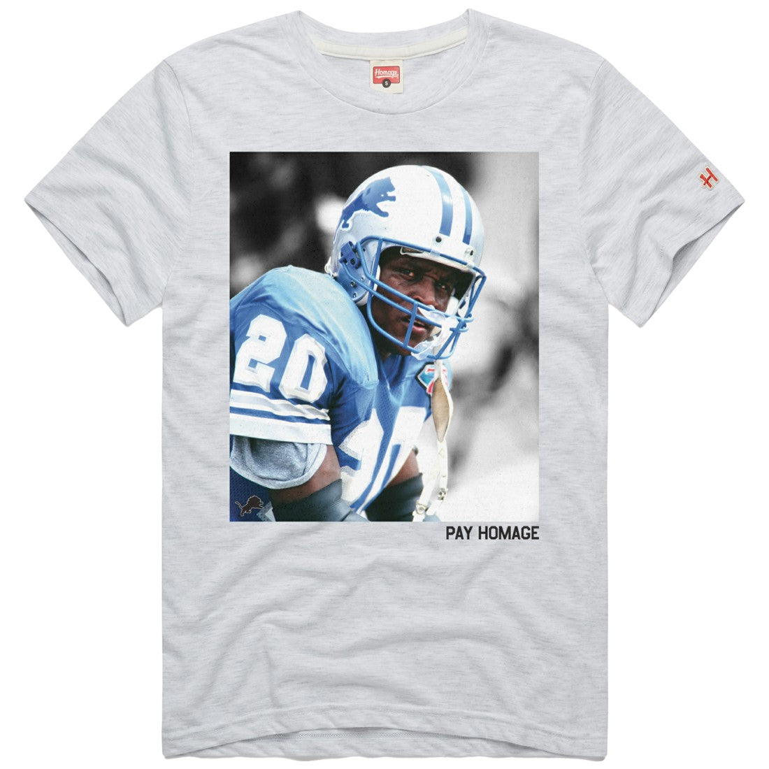 Barry Sanders Detroit Lions Homage Unisex Pay Homage Tri-Blend T-Shirt Ash - NFL