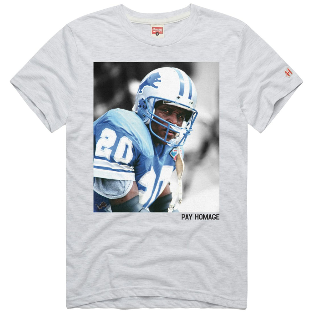 Barry Sanders Detroit Lions Homage Unisex Pay Homage Tri-Blend T-Shirt Ash - NFL