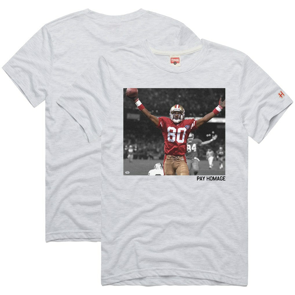 Jerry Rice San Francisco 49ers Homage Unisex Pay Homage Tri-Blend T-Shirt Ash - NFL