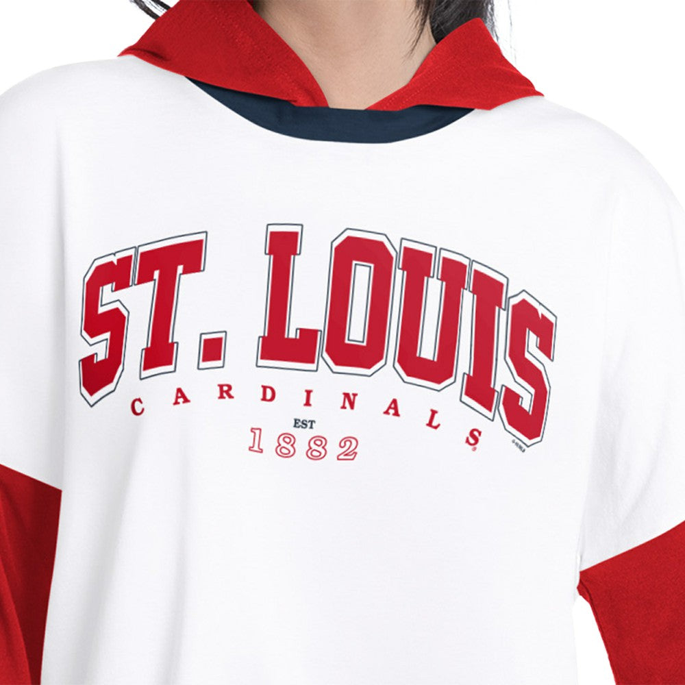 St. Louis Cardinals G-III 4Her by Carl Banks Women's Key Player Oversized Hooded Long Sleeve T-Shirt Online