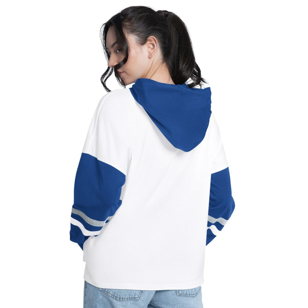 Los Angeles Dodgers G-III 4Her by Carl Banks Women's Key Player Oversized Hooded Long Sleeve T-Shirt Clearance
