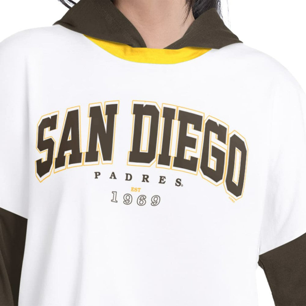 San Diego Padres G-III 4Her by Carl Banks Women's Key Player Oversized Hooded Long Sleeve T-Shirt for sale