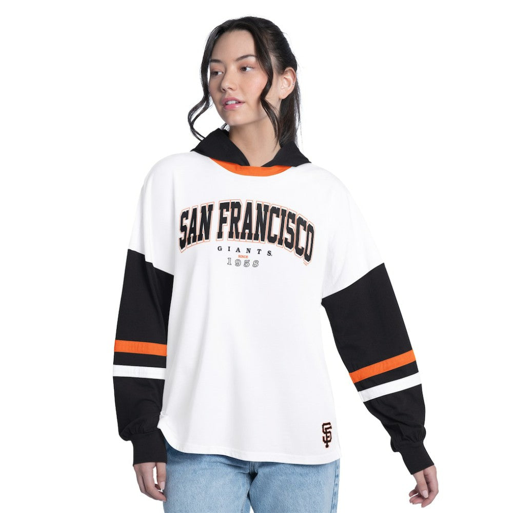 San Francisco Giants G-III 4Her by Carl Banks Women's Key Player Oversized Hooded Long Sleeve T-Shirt Sale