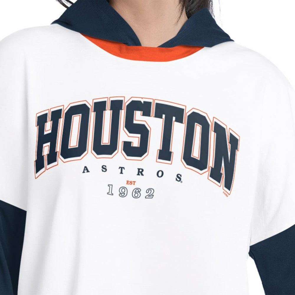 Houston Astros G-III 4Her by Carl Banks Women's Key Player Oversized Hooded Long Sleeve T-Shirt Clearance