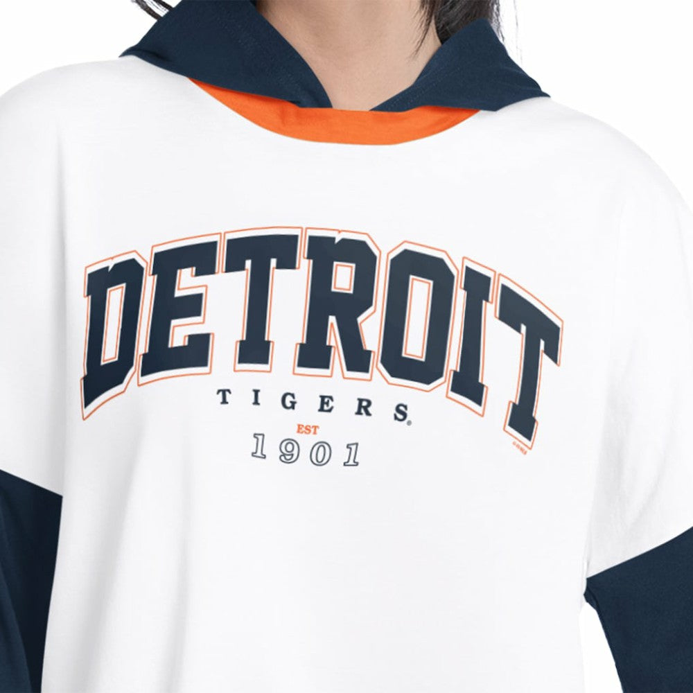 Detroit Tigers G-III 4Her by Carl Banks Women's Key Player Oversized Hooded Long Sleeve T-Shirt for sale