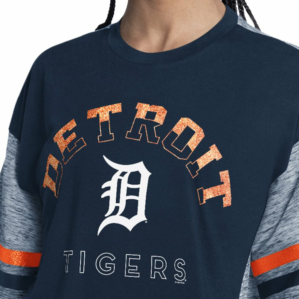 Detroit Tigers G-III 4Her by Carl Banks Women's Off-Season Oversized Top On Sale