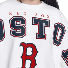 Boston Red Sox G-III 4Her by Carl Banks Women's Bleachers Cropped Pullover Sweatshirt for sale