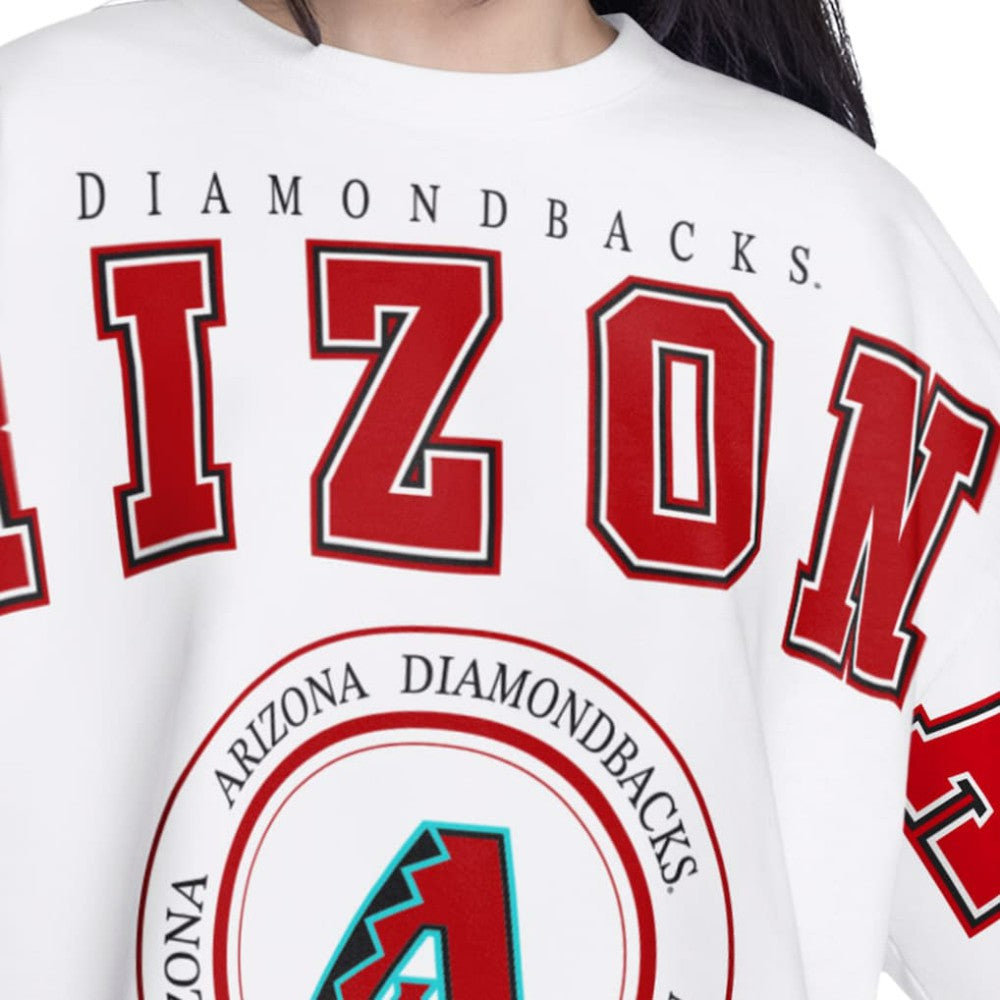 Arizona Diamondbacks G-III 4Her by Carl Banks Women's Bleachers Cropped Pullover Sweatshirt On Sale