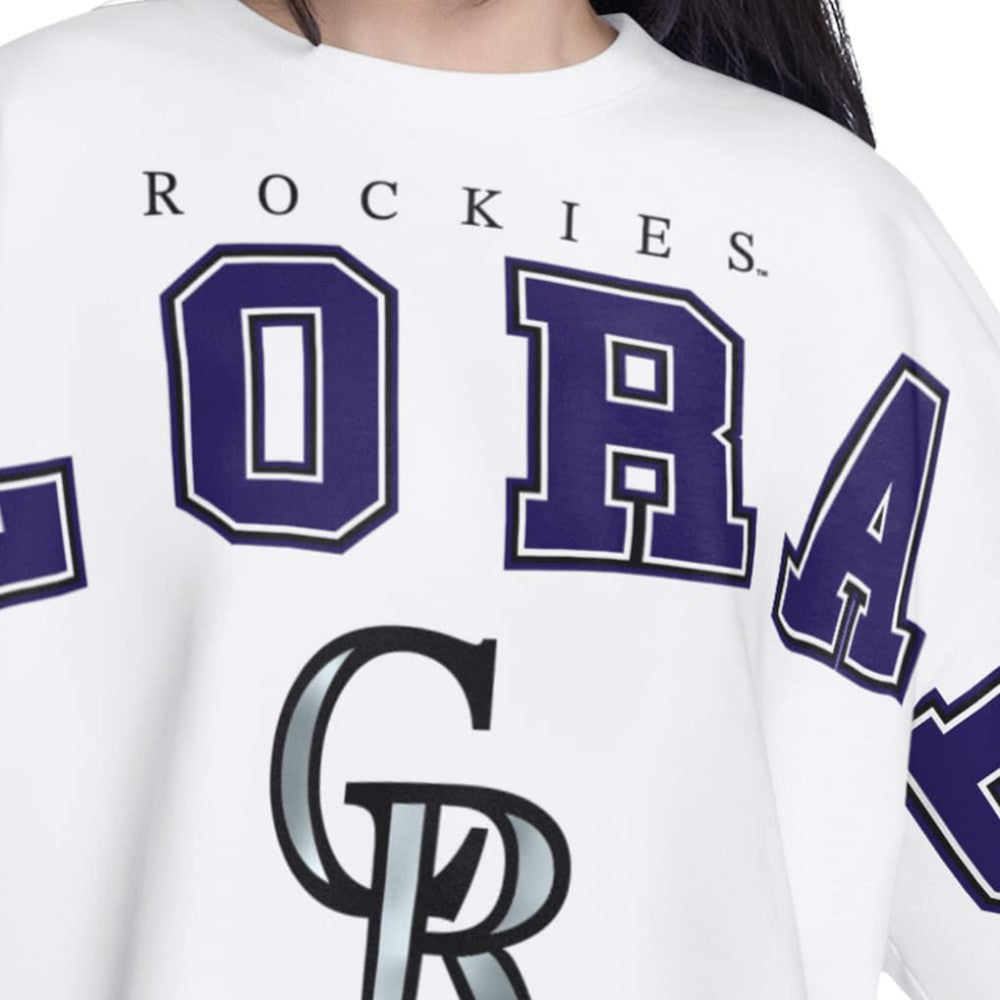 Colorado Rockies G-III 4Her by Carl Banks Women's Bleachers Cropped Pullover Sweatshirt discount