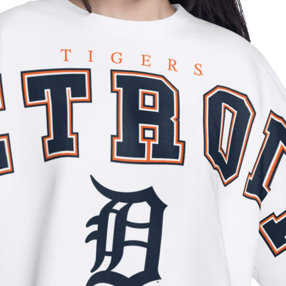 Detroit Tigers G-III 4Her by Carl Banks Women's Bleachers Cropped Pullover Sweatshirt discount