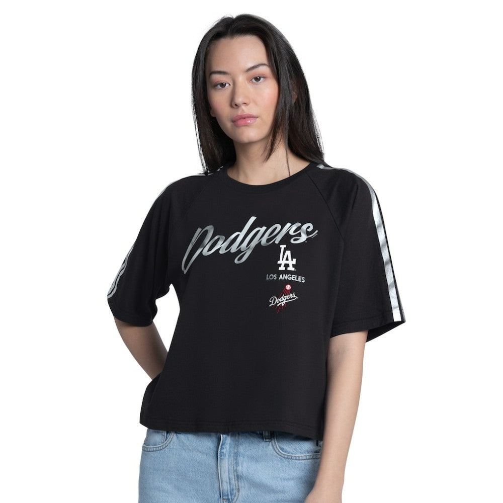 Los Angeles Dodgers G-III 4Her by Carl Banks Women's Classic Play Cropped T-Shirt Clearance
