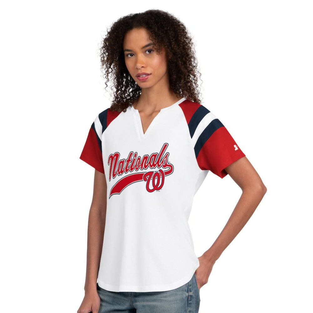 Washington Nationals Starter Women's Game On Notch Neck T-Shirt Clearance