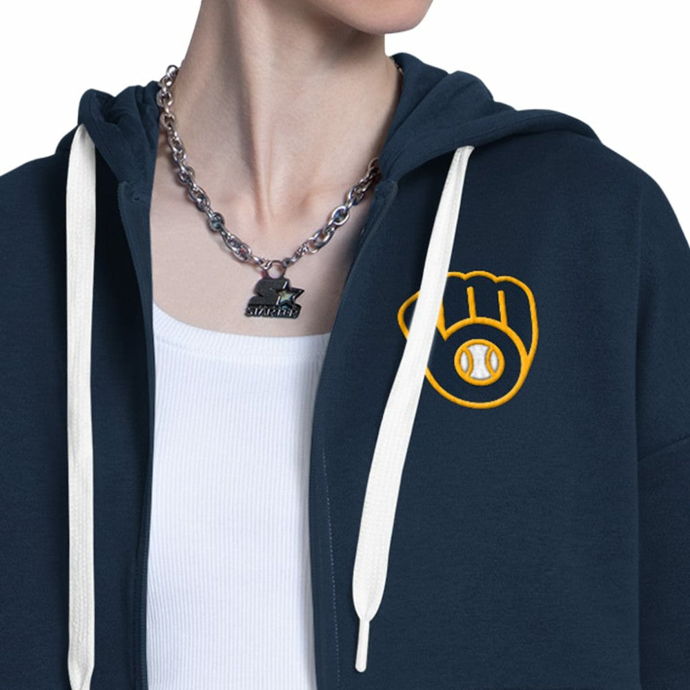 Milwaukee Brewers Starter Women's Wishbone Full-Zip Hoodie discount