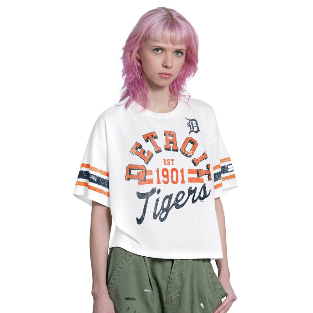 Detroit Tigers Starter Women's Cropped Hurry Up Offense T-Shirt Sale