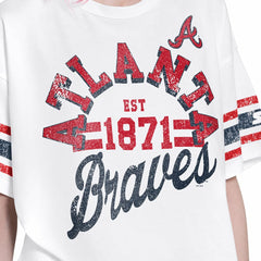 Atlanta Braves Starter Women's Cropped Hurry Up Offense T-Shirt On Sale