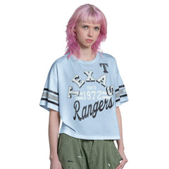 Texas Rangers Starter Women's Cropped Hurry Up Offense T-Shirt On Sale