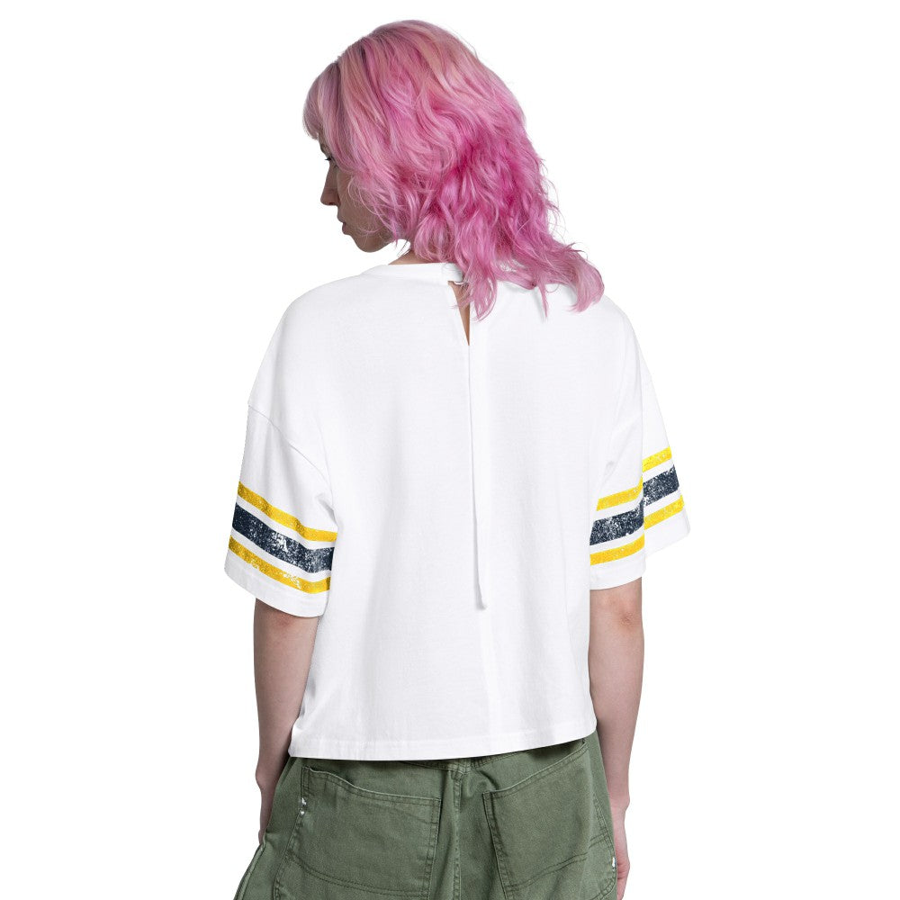 Milwaukee Brewers Starter Women's Cropped Hurry Up Offense T-Shirt Lifestyle