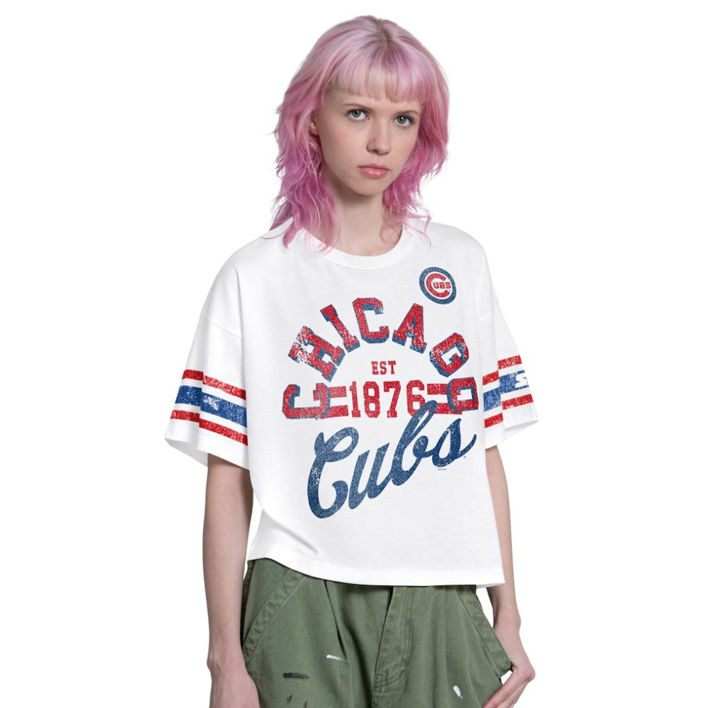 Chicago Cubs Starter Women's Cropped Hurry Up Offense T-Shirt discount
