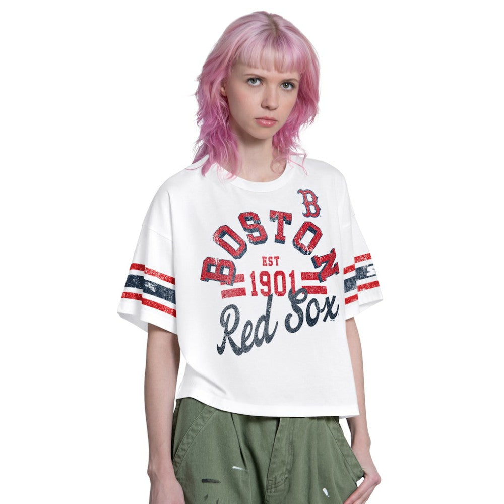 Boston Red Sox Starter Women's Cropped Hurry Up Offense T-Shirt Clearance