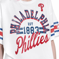 Philadelphia Phillies Starter Women's Cropped Hurry Up Offense T-Shirt On Sale