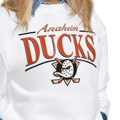Anaheim Ducks - Starter Women's Arch Stripe Fleece Sweatshirt White