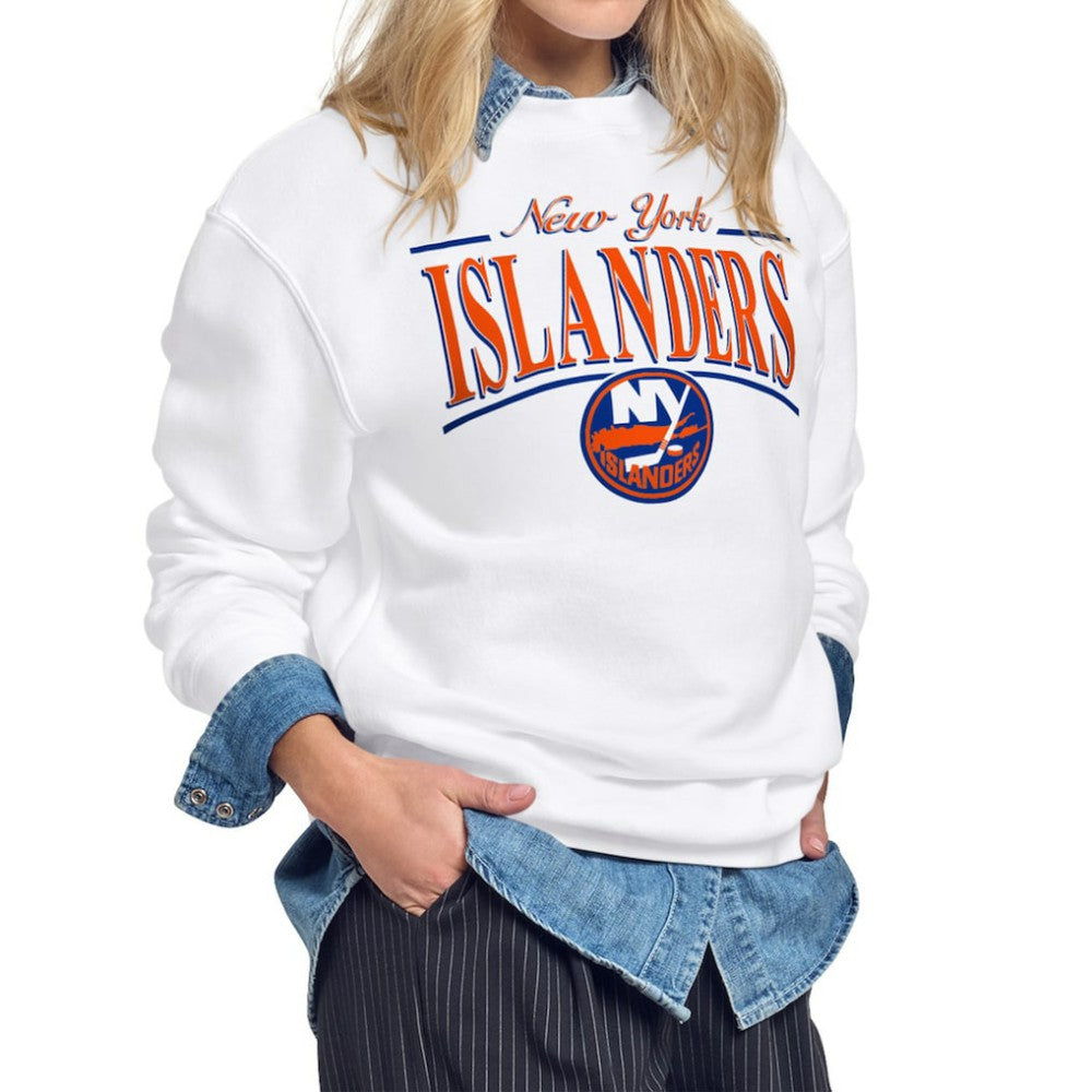 New York Islanders - Starter Women's Arch Stripe Fleece Sweatshirt White