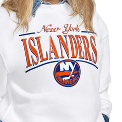 New York Islanders - Starter Women's Arch Stripe Fleece Sweatshirt White
