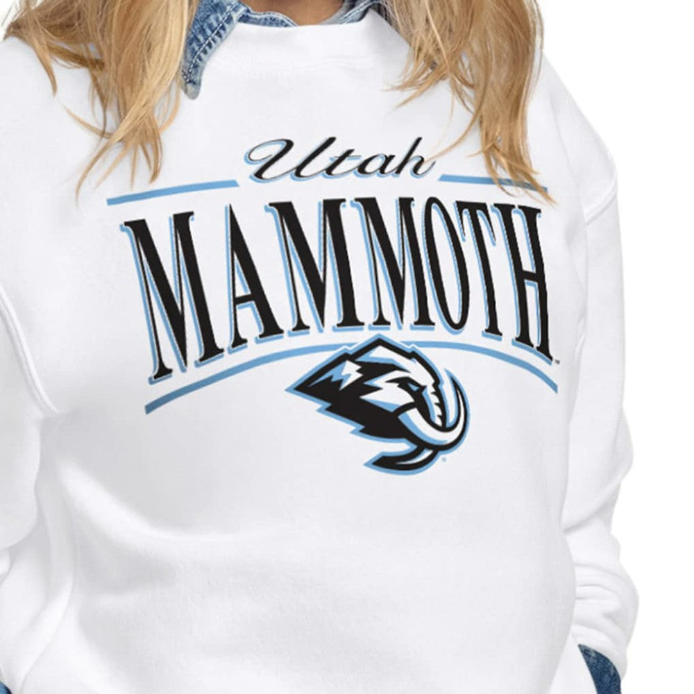 Utah Mammoth - Starter Women's Arch Stripe Fleece Sweatshirt White