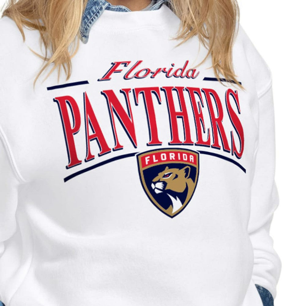 Florida Panthers - Starter Women's Arch Stripe Fleece Sweatshirt White