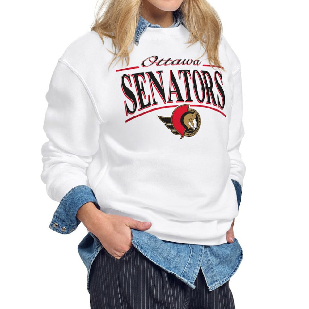 Ottawa Senators - Starter Women's Arch Stripe Fleece Sweatshirt White