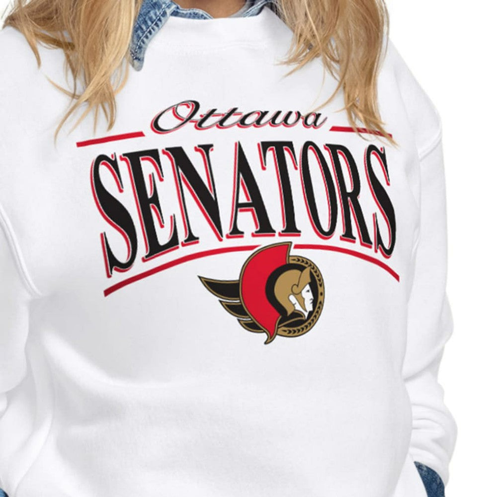 Ottawa Senators - Starter Women's Arch Stripe Fleece Sweatshirt White
