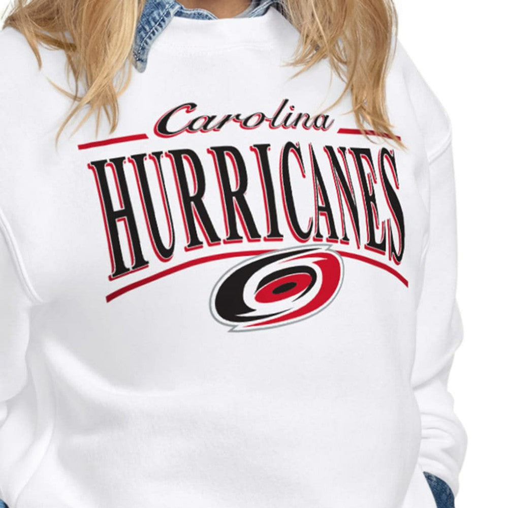 Carolina Hurricanes - Starter Women's Arch Stripe Fleece Sweatshirt White
