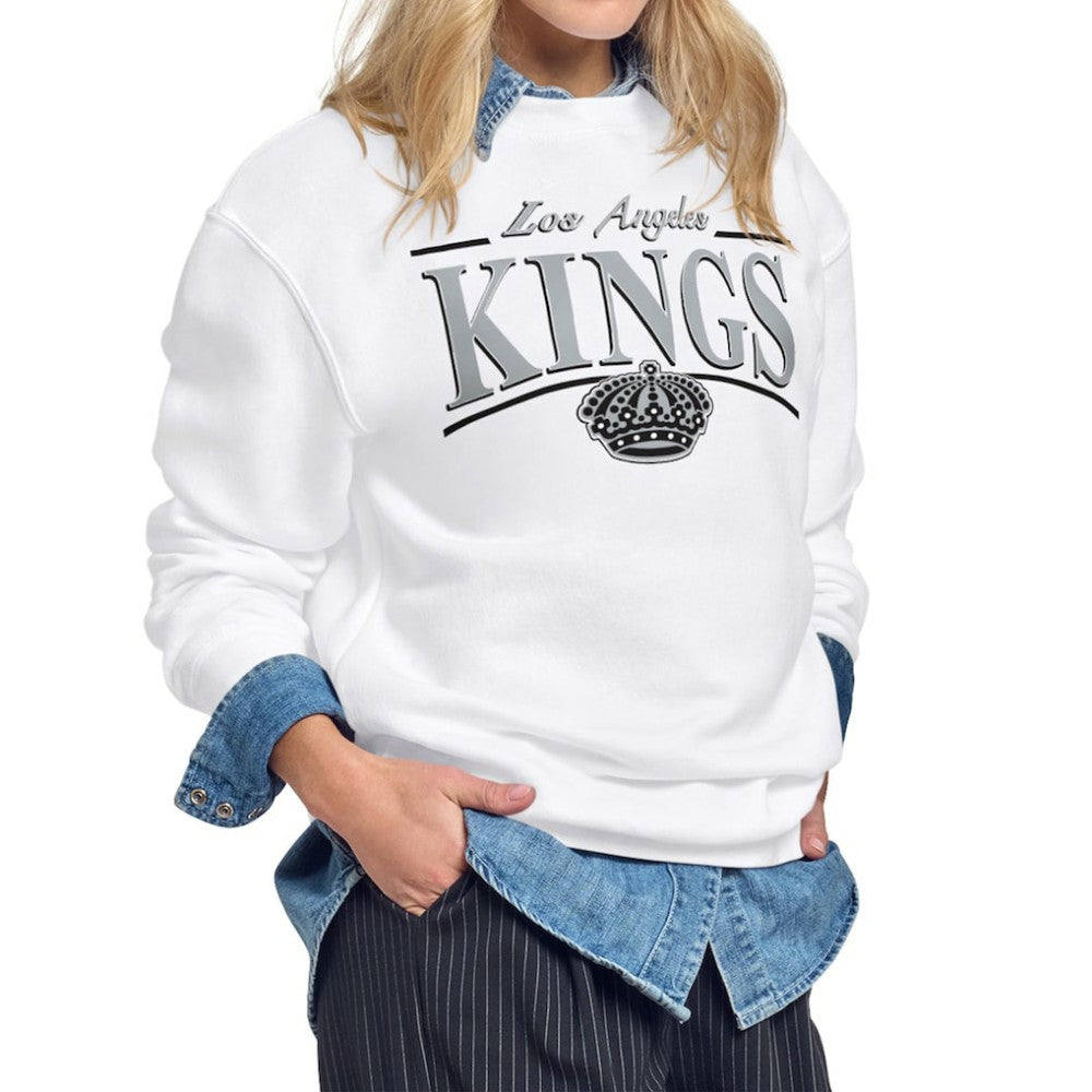 Los Angeles Kings - Starter Women's Arch Stripe Fleece Sweatshirt White