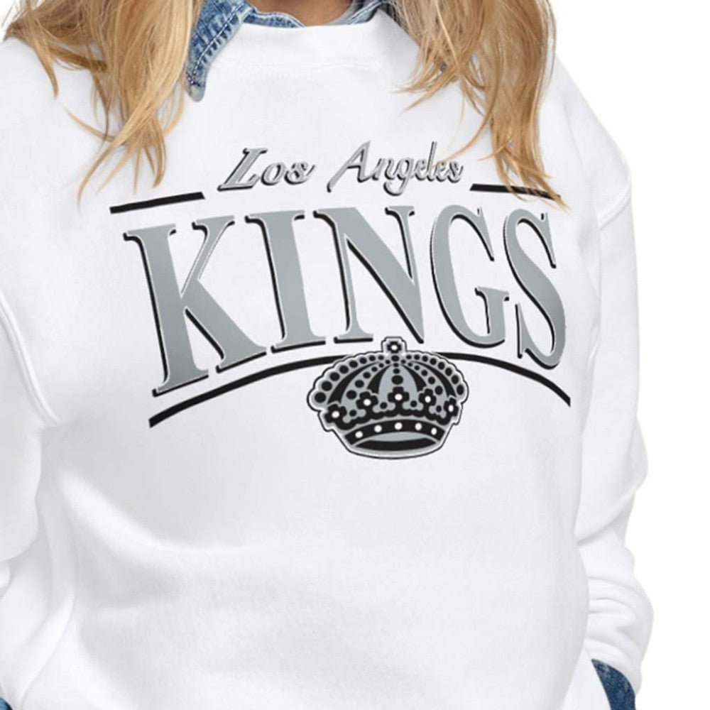 Los Angeles Kings - Starter Women's Arch Stripe Fleece Sweatshirt White