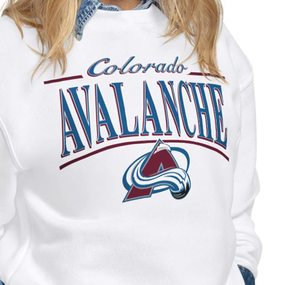 Colorado Avalanche - Starter Women's Arch Stripe Fleece Sweatshirt White