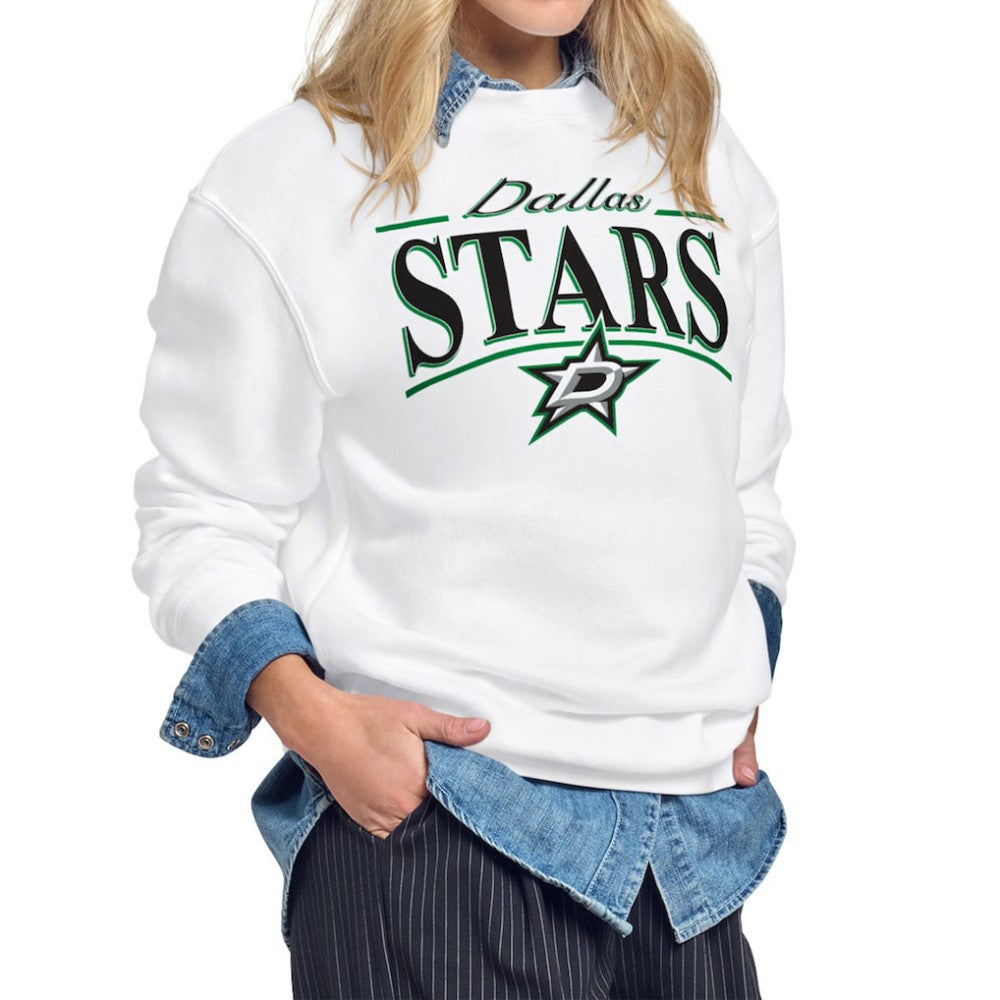 Dallas Stars - Starter Women's Arch Stripe Fleece Sweatshirt White